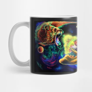 Trippy Cool Psychedelic Surreal Space Backlight Bear Mug